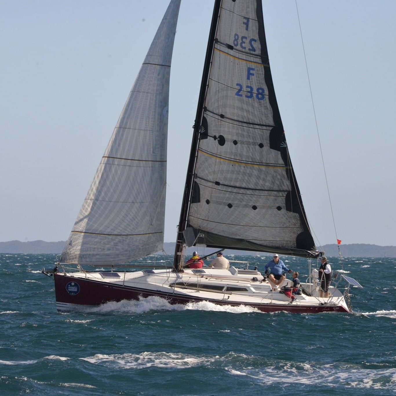 Even in strong winds, the Lazy Cradle can remain up while sailing.