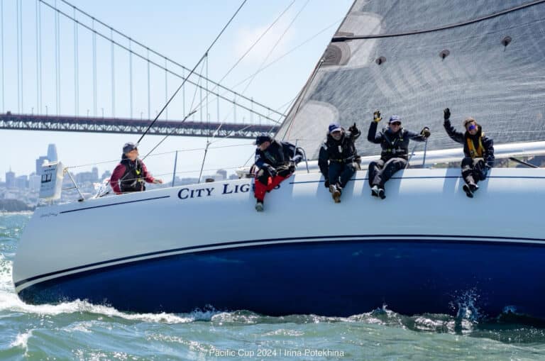 Aaron Wangenheim’s Santa Cruz 52, CITY LIGHTS at the 2024 Pacific Cup Wednesday start. Photo © Irina Potekhina - White Raven Media.