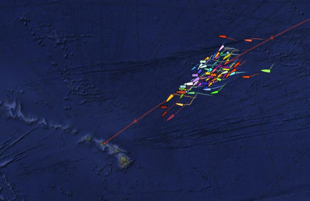 YB 2024 Pacific Cup Tracker as of July 24, 2024 12:00 PDT.