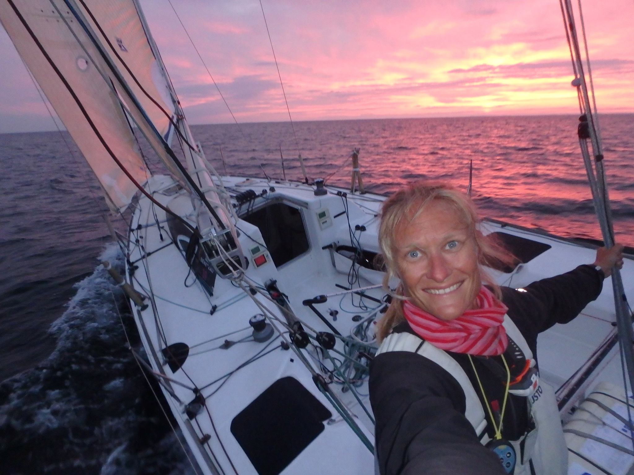 Kirstin Songe-Møller sailing into the sunset.