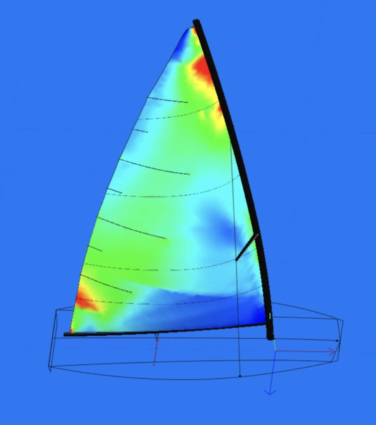 The highlighted boat is leading and loosely covering the fleet by staying between the fleet and the windward mark. Despite their lead, committing to the starboard layline too early would have been a dead-end strategy that could be compromised by a windshift or other factors.