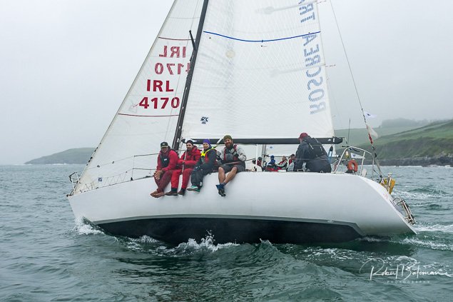 SLACK ALICE sailing upwind with her seasons-old Tape-Drive silver main and genoa.