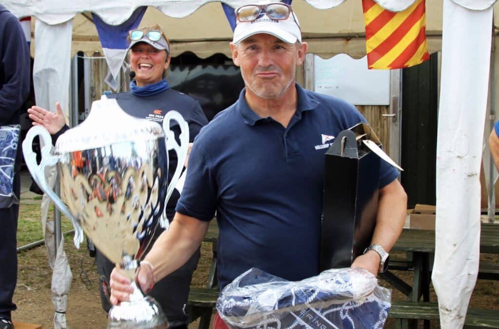 Bo Petersen brings home the hardware at the 2024 OK Dinghy DM Open. Photo Ⓒ Køge Sejlklub.