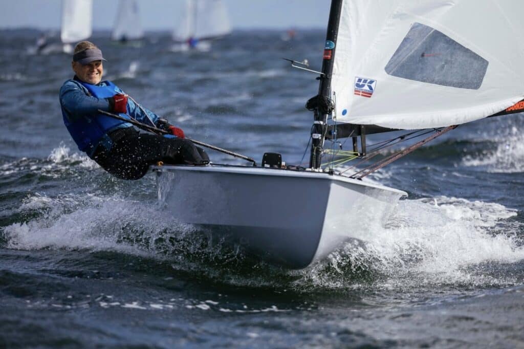 Many sailors were racing with One Design OK Dinghy sails by UK Sailmakers Denmark at the 2024 OK Dinghy DM Open. Photo Ⓒ Køge Sejlklub.