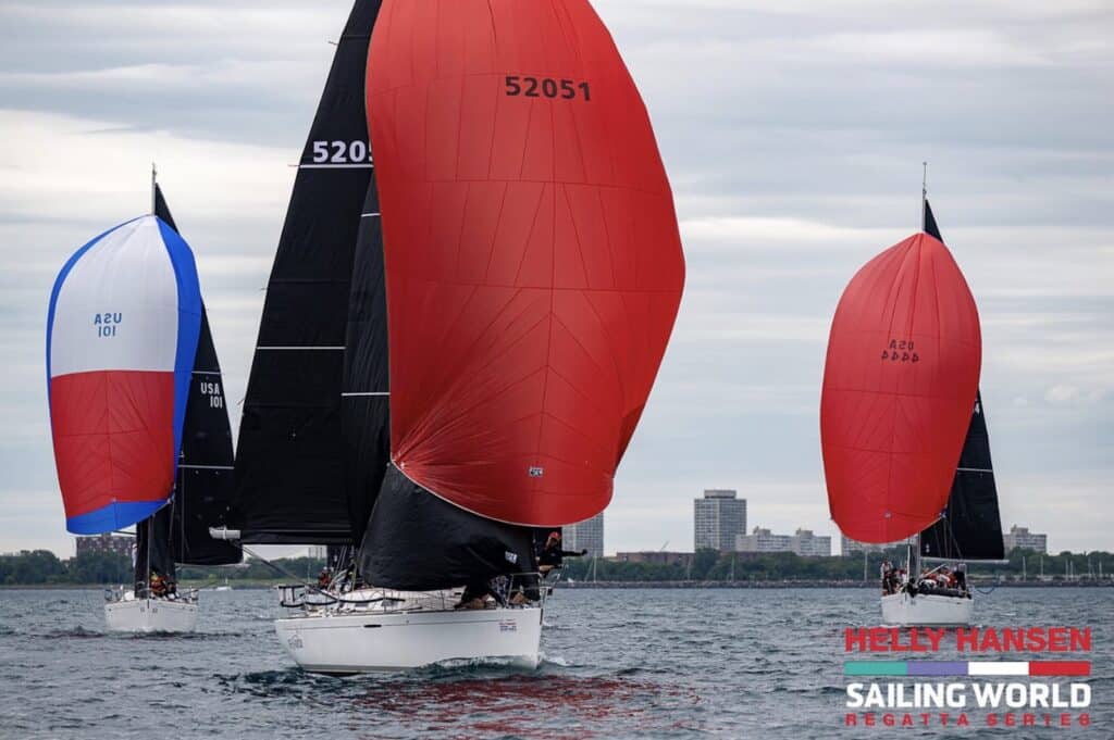 Robert Nelson’s winning Beneteau 36.7 FREE RADICAL at the 2024 Helly Hansen Sailing World Regatta Series, Chicago. Photo by Sailing World / Helly Hansen.