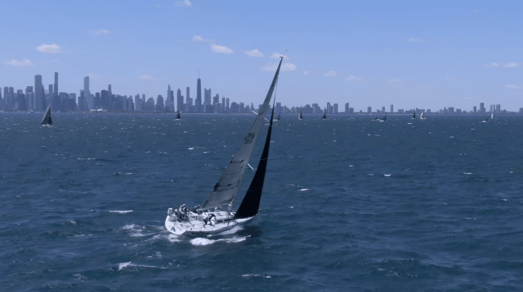 Shawn and Jerry O'Neill’s Sydney 38, EAGLE at the 2024 Helly Hansen Sailing World Regatta Series in Chicago. Photo by Sailing World / Helly Hansen.